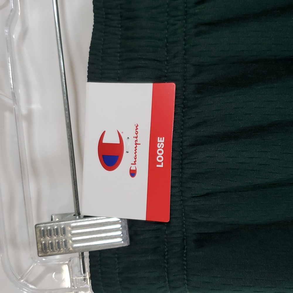 Champion Men's University Taped Mesh Shorts ~ Pine Grove green. - Picture 9 of 12